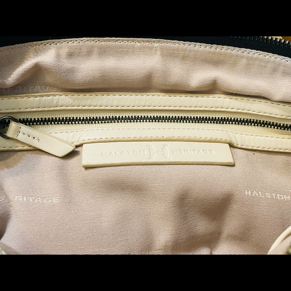 - Halston Heritage Black /gray White Satchel Handbag - Picture 9 of 10